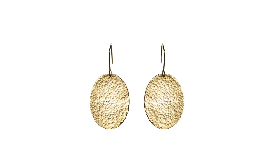 Brass Oval Earrings