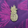 Hand Embroidered Pineapple Brooch