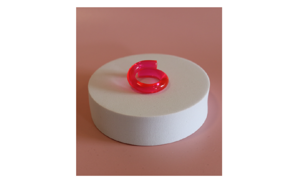 Neon Pink Lucite Ring