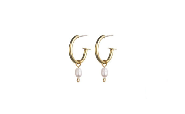 Small Pearl Hoop Earrings
