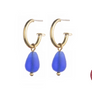 Blue Bead Hoops