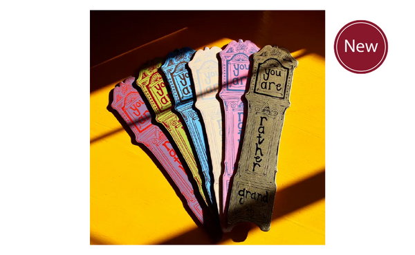 Leather Grandfather Clock Bookmark