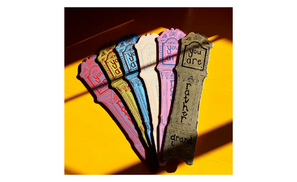 Leather Grandfather Clock Bookmark