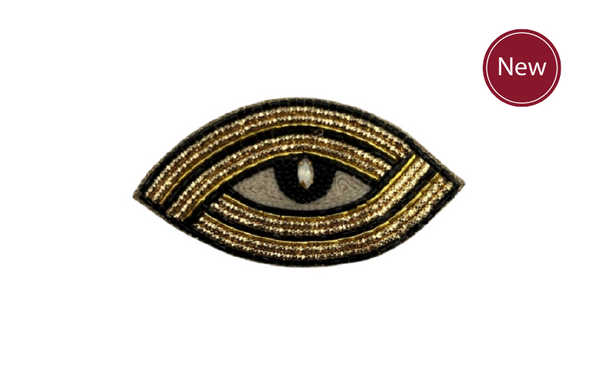 Linear Eye Embroidered Brooch