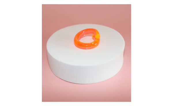Neon Orange Lucite Ring