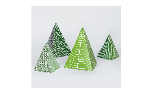 Pack of 4 Christmas cards: Christmas Trees