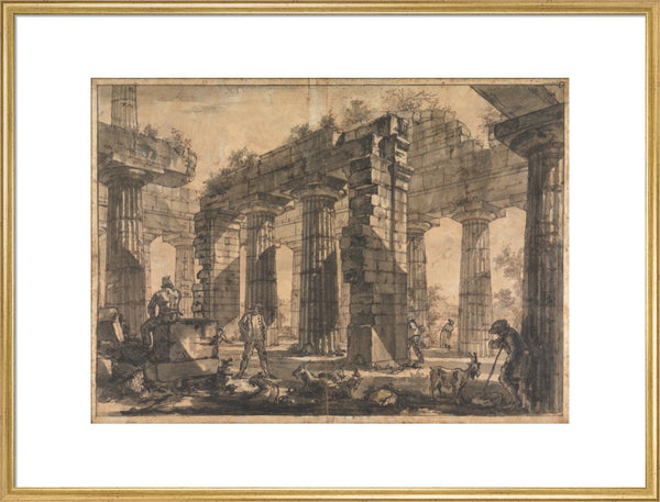 Paestum, Italy, Interior of the Temple of Neptune from the North-East