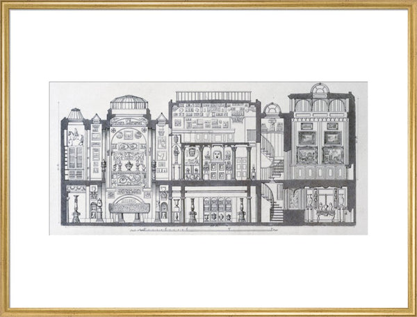 A Cross-Section Through Sir John Soane's Museum, 1835