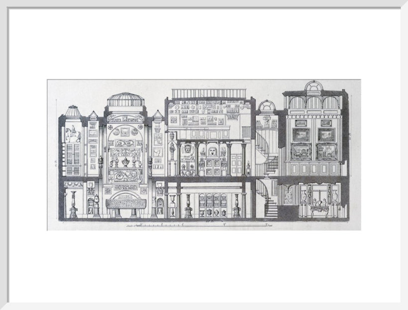 A Cross-Section Through Sir John Soane's Museum, 1835