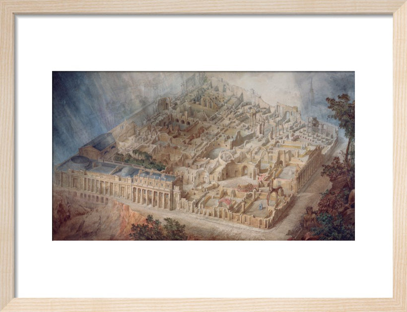 Aerial cutaway view of the Bank of England from the south-east