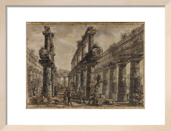 Paestum, Italy, Interior of the Temple of Neptune from the West