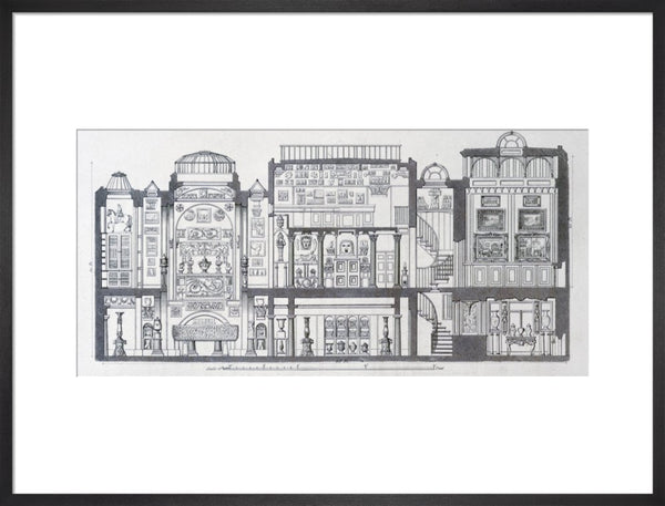 A Cross-Section Through Sir John Soane's Museum, 1835