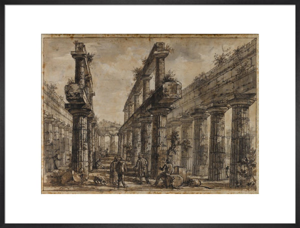 Paestum, Italy, Interior of the Temple of Neptune from the West