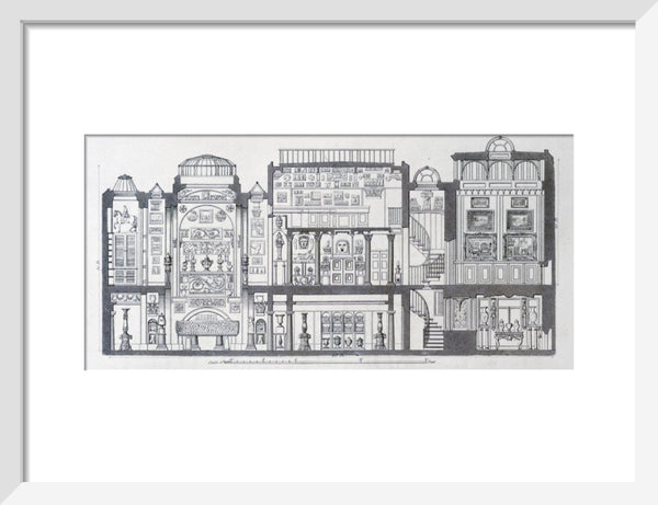 A Cross-Section Through Sir John Soane's Museum, 1835