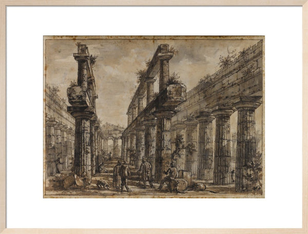 Paestum, Italy, Interior of the Temple of Neptune from the West