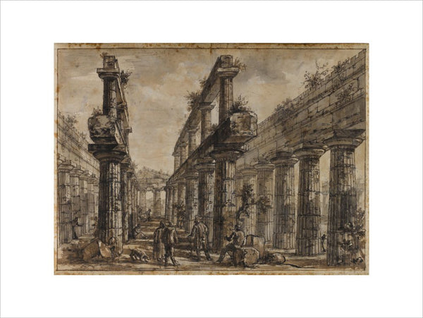 Paestum, Italy, Interior of the Temple of Neptune from the West