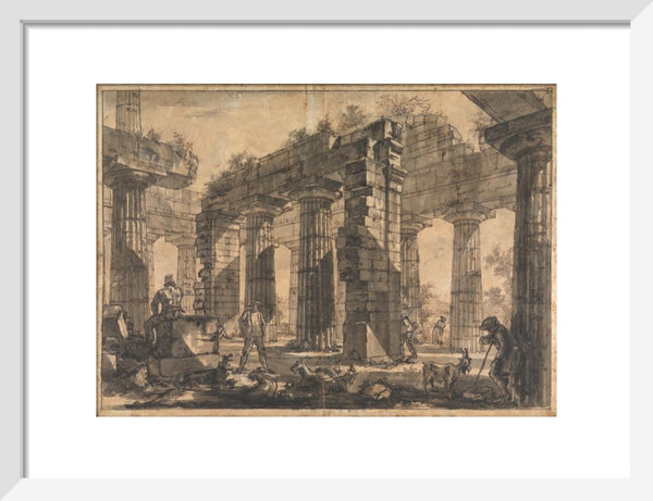 Paestum, Italy, Interior of the Temple of Neptune from the North-East