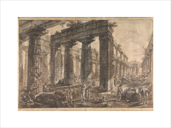 Paestum, Italy, Interior of the Temple of Neptune from the West