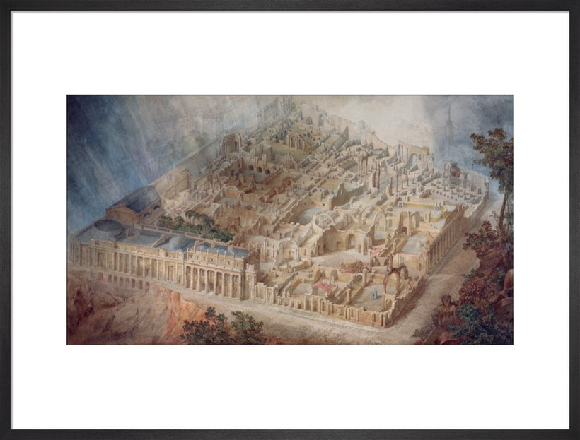 Aerial cutaway view of the Bank of England from the south-east