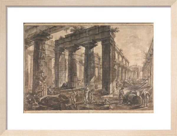 Paestum, Italy, Interior of the Temple of Neptune from the West