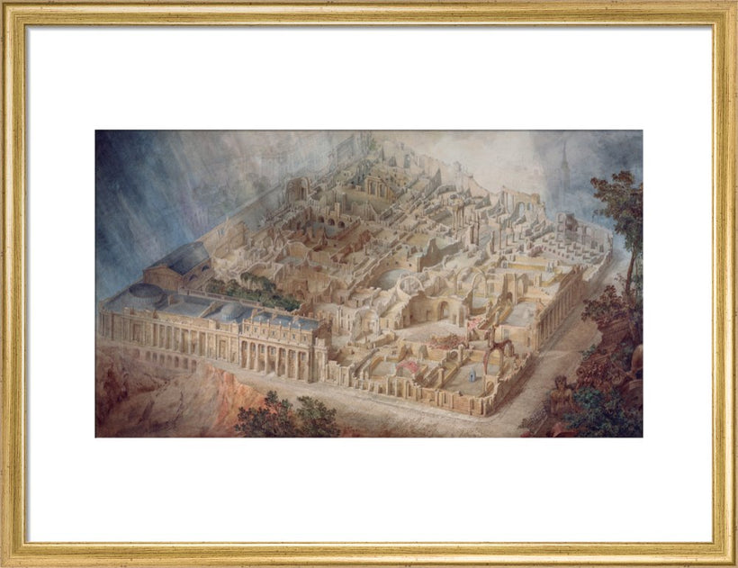 Aerial cutaway view of the Bank of England from the south-east