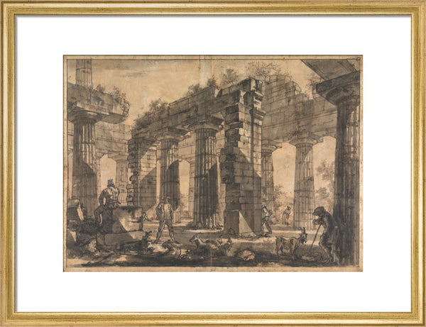 Paestum, Italy, Interior of the Temple of Neptune from the North-East