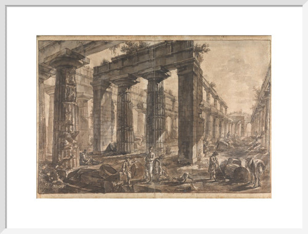 Paestum, Italy, Interior of the Temple of Neptune from the West