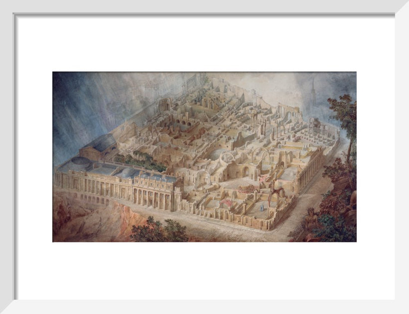 Aerial cutaway view of the Bank of England from the south-east