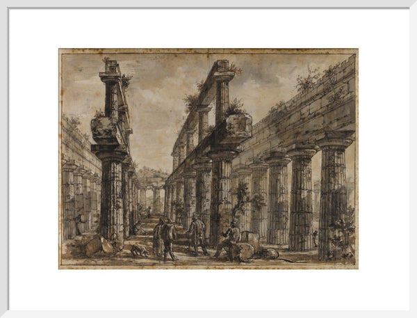 Paestum, Italy, Interior of the Temple of Neptune from the West