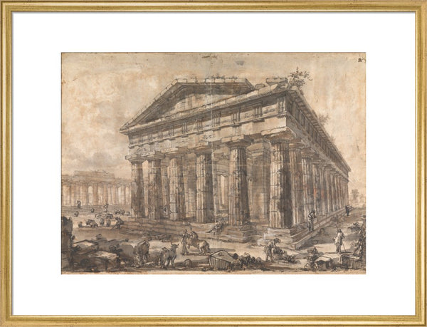 Paestum, Italy, Exterior of the Temple of Neptune from the North-East