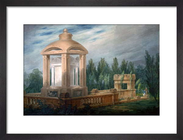 Perspective design showing the Soane family tomb in an imaginary landscape.