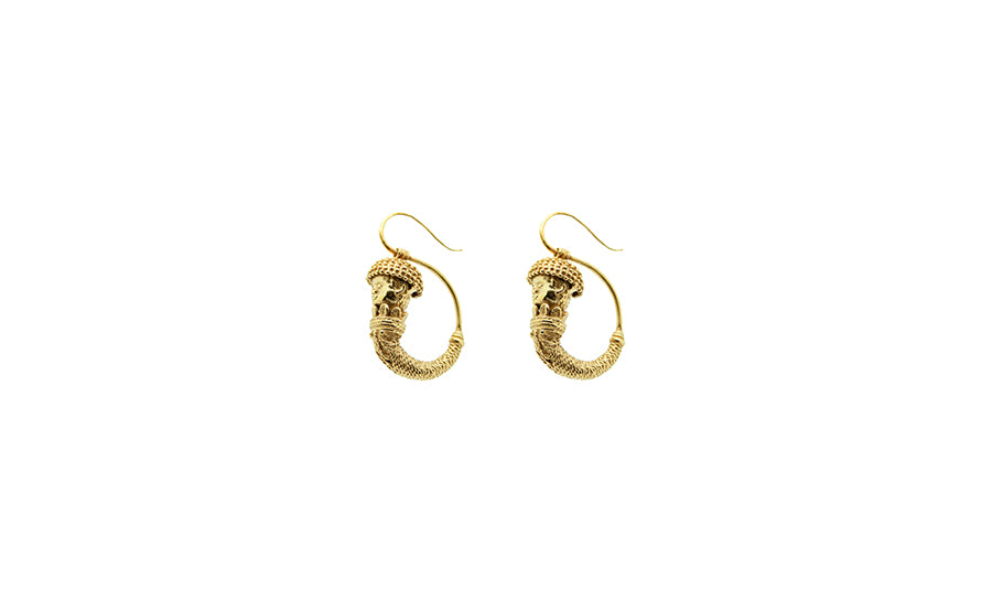 Gold Roman Acorn Earrings