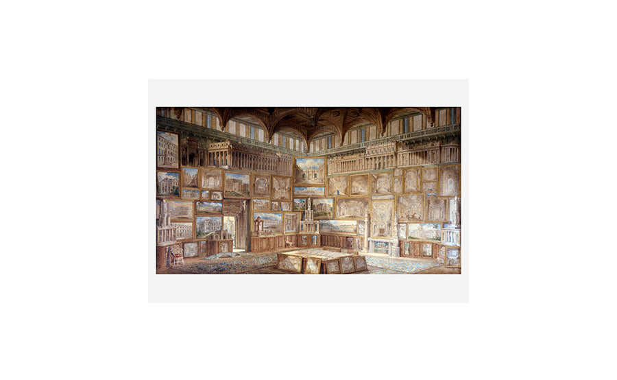 Architectural Composition of Framed Perspectives and Models of Buildings Designed and Executed by Sir John Soane Greeting Card