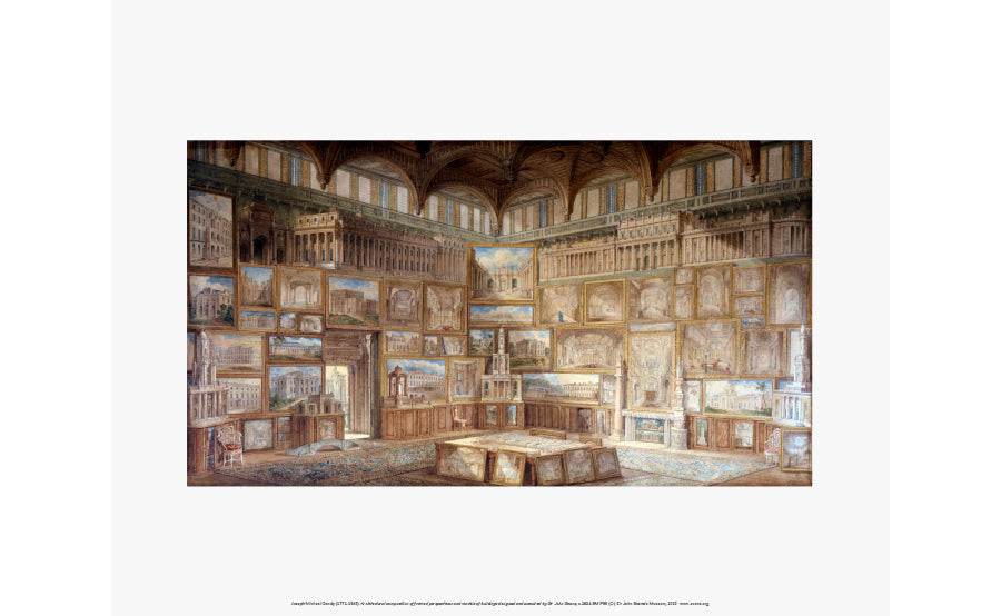 Architectural Composition of Framed Perspectives and Models of Buildings Designed and Executed by Sir John Soane Print