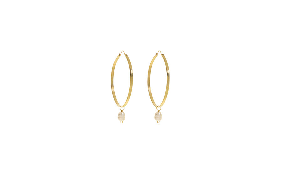 Pearl Hoop Earrings