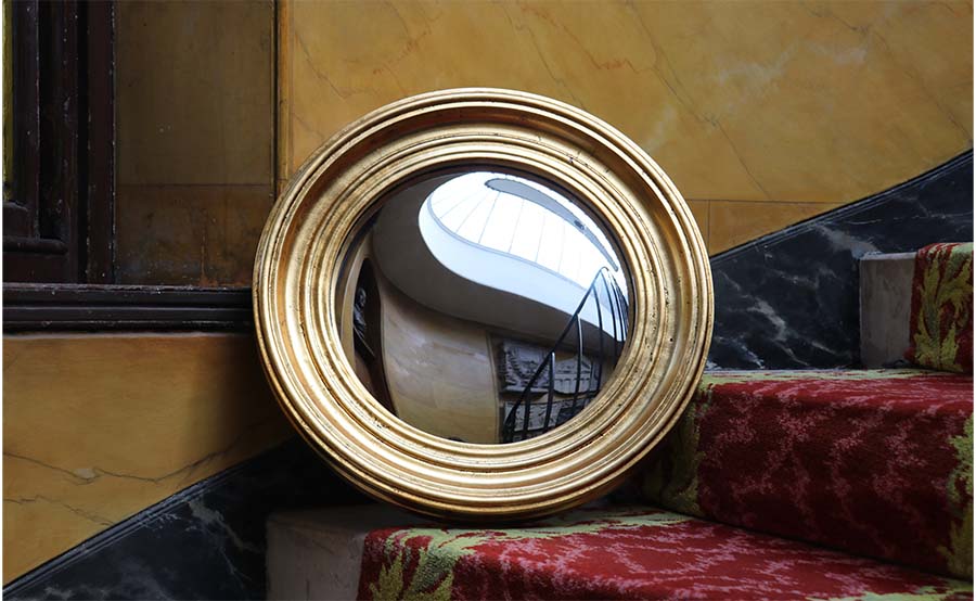 Large Gold Convex Mirror