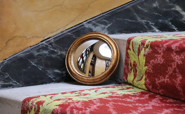 Small Gold Convex Mirror
