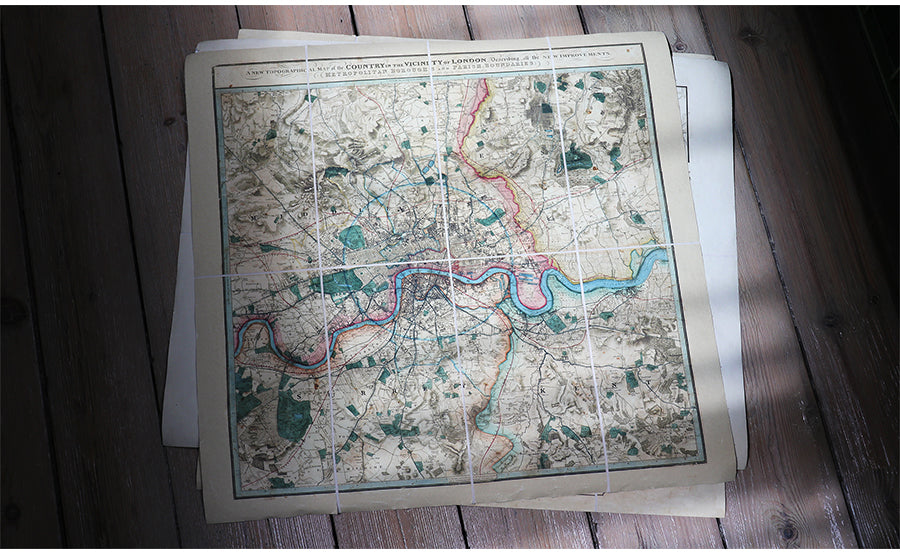 Vicinity of London Map circa 1847