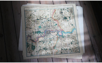 Vicinity of London Map circa 1847