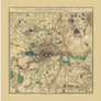 Vicinity of London Map circa 1847