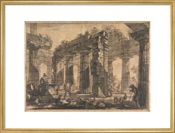 Paestum, Italy, Interior of the Temple of Neptune from the North-East