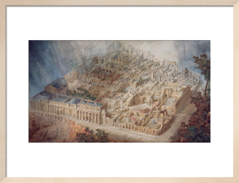 Aerial cutaway view of the Bank of England from the south-east