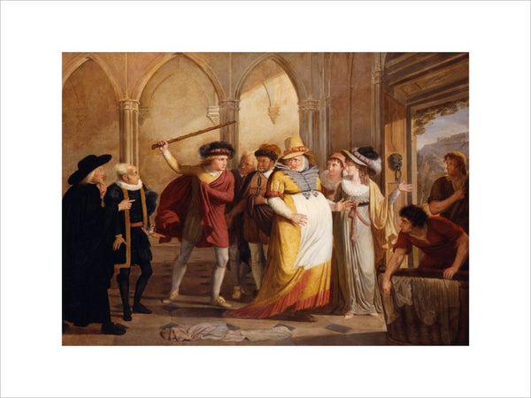 Scene in 'The Merry Wives of Windsor' (from Act IV, Scene 2 of the play by William Shakespeare)