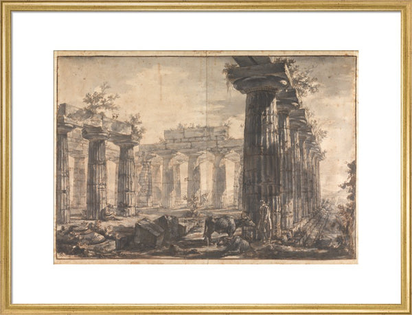 Paestum, Italy Interior of the Basilica, from the West