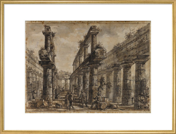 Paestum, Italy, Interior of the Temple of Neptune from the West