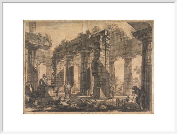 Paestum, Italy, Interior of the Temple of Neptune from the North-East