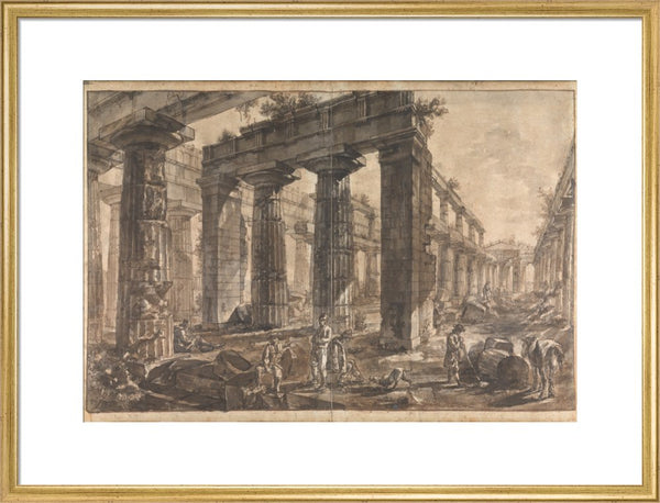 Paestum, Italy, Interior of the Temple of Neptune from the West