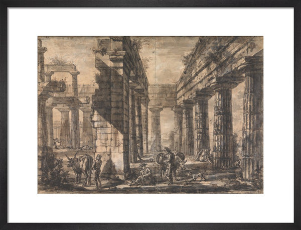 Paestum, Italy, Interior of the Temple of Neptune from the North