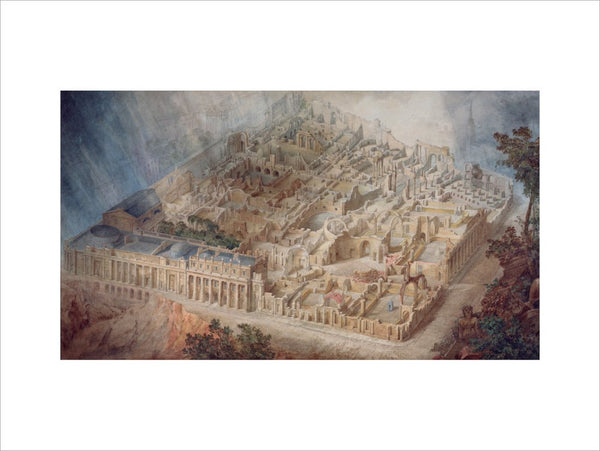 Aerial cutaway view of the Bank of England from the south-east