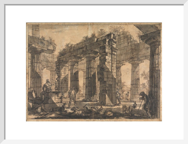 Paestum, Italy, Interior of the Temple of Neptune from the North-East